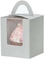 2024 venta al por mayor logotipo personalizado gran oferta nuevo diseño caja de pastel con asa y ventana transparente