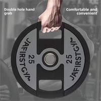 Disques de musculation en fonte 20 kg, écologiques et durables, revêtement caoutchouc, grand trou avec poignées, pour usage commercial