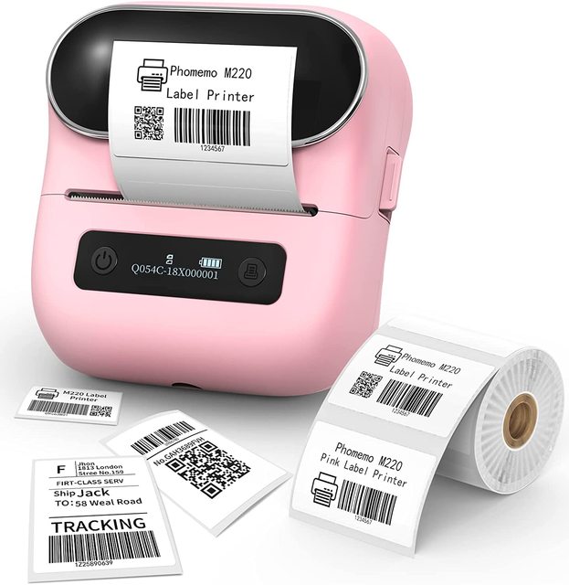 Phomemo M220 80mm Thermal Printer Portable Handheld Mini Wireless BT for Price Tag Qr Date Bar Code Batch Code Label