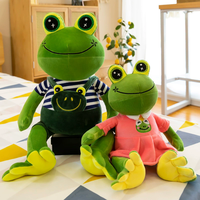 Boneka Maskot Katak Amfibi Kartun Bordir Super Lembut Khusus untuk Menghilangkan Stres