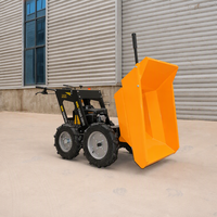 Brouette à essence 300 kg, mini-dumper 4x4 motorisé pour chantier de construction