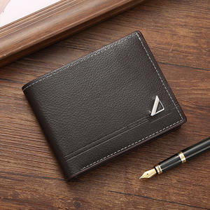 Portefeuille court pour homme à deux volets, portefeuille minimaliste en cuir PU fin pour homme, porte-cartes, vente en gros - Product Image 4