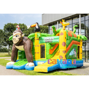 Venta caliente jirafa gorila castillo inflable Safari Animal tema casa hinchable saltando gorila Aufblasbarer Hupfer - Product Image 4