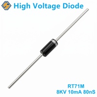 Diode haute tension RT71M, 8KV 10mA 80nS, diode à récupération rapide, diode haute tension basse intensité avec boîtier miniature pour CRT