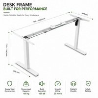 Bureau debout électrique ergonomique moderne avec surface extensible, moteur unique, hauteur réglable, structure en acier pour bureau à domicile