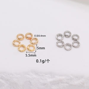 Fábrica Atacado 14K Banhado A Ouro Duplo Buraco Porco Nariz Anel Conexão End Anel DIY Bead Pulseira Colar Acessórios - Product Image 2