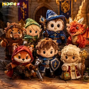 Ensemble de héros de jeu de rôle médiéval en peluche rétro, chevalier, sorcier, elfe, <span class=keywords><strong>dragon</strong></span>, guérisseur, porte-clés en peluche - Product Image 1