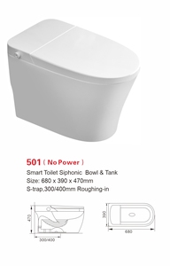 WC intelligent monobloc moderne en céramique avec chasse d'<span class=keywords><strong>eau</strong></span> automatique à capteur - Product Image 4
