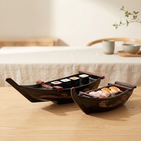 Plateau de service transparent pour sushis, style japonais, en plastique transparent, pour restaurant, plateau de présentation alimentaire, design moderne, vente en gros