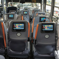 Moniteur de bus Android avec écran LCD IPS de 10/11,6 pouces, GPS, Android Auto, carte SD, USB et TV pour sièges de bus et fourgons