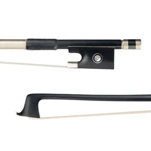 Archet de violon 4/4 pleine taille <span class=keywords><strong>en</strong></span> fibre de carbone noire, crin de cheval de Mongolie blanc ou noir, poignée ronde, œil de Paris, grenouille <span class=keywords><strong>en</strong></span> ébène, réponse rapide - Product Image 3