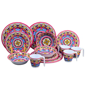 Les nouvelles assiettes et bols Mandala sans BPA tasse ensembles de <span class=keywords><strong>vaisselle</strong></span> en mélamine pour le camping <span class=keywords><strong>vaisselle</strong></span> lavable au lave-<span class=keywords><strong>vaisselle</strong></span> - Product Image 3