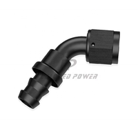 Sumeichan selang Push Lock Aluminium berakhir fitting untuk selang pendingin minyak mobil balap, 30 45 60 90 120 150 180 derajat siku