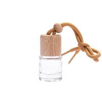 Flacon de parfum en verre vide de haute qualité, 8 ml, en forme de cylindre, à suspendre dans la voiture, avec bouchon à vis, emballé dans un carton sérigraphié