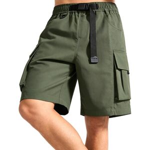 Men's Lightweight Cargo Shorts <b>Elastic</b> Waist Adjustable <b>Belt</b> Summer Casual Outdoor Wear Oxford Fabric - Product Image 3