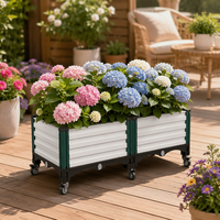 Jardinière rectangulaire en rotin PP tressé, auto-arrosante, avec trou de drainage, légère, durable, écologique, pour extérieur