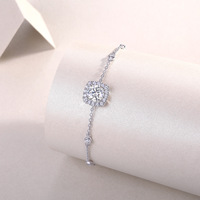 Vente en gros de bracelets de haute qualité 1ct VVS D couleur émeraude moissanite charme couple bijoux fins bracelets pour femmes