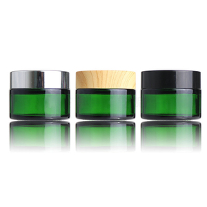Barattoli in Vetro Verde Rotondi di Alta Qualità con Coperchio a Vite in Plastica, Personalizzabili, 1oz 2oz 3oz 4oz - Product Image 1