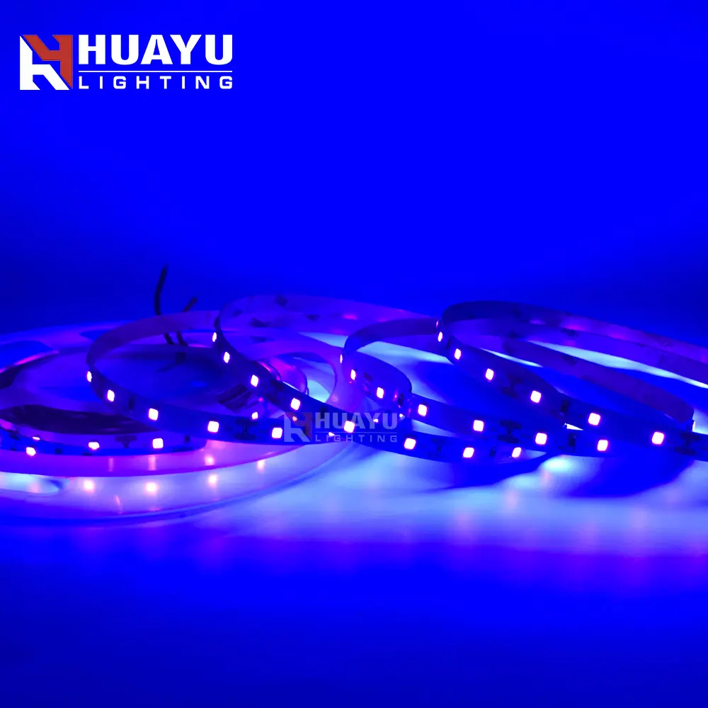 Lampu Setrip LED Fleksibel 12V DC UV 365 Nm 395 Nm, Bilah Lampu Ultraviolet 300 Buah/Gulungan 2835 Led