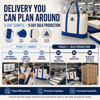 Sac fourre-tout en toile robuste personnalisé avec poignées en sangle colorée, poche avant à soufflet large et garniture bleu roi, vente en gros