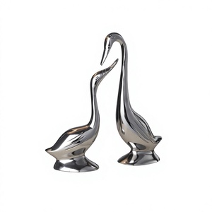 L 8.89 x W 6.35 x H 24.13 cm Duck Figurine Sculpture Set of 2 Artistic Tabletop <b>Decor</b> Handmade Animal Design Living Room <b>Decor</b> - Product Image 1