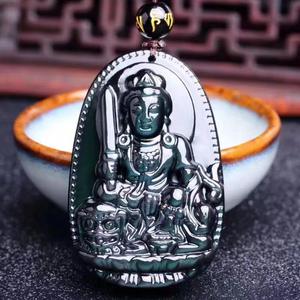 Huit Patron Saint Obsidienne Amulette Pendentif Collier DIY Naturel Noir Écologique Bouddha Amour Feng Shui Cristal Pierre Cristal - Product Image 5