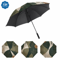 Parapluie de golf extra large au design minimaliste, double toit avec protection UV, en fibre de verre, robuste et durable