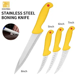 High Quality Stainless Steel Fillet Knife Set For Professional Fishermen 4 Piece Stainless Steel Fishing Knife Set