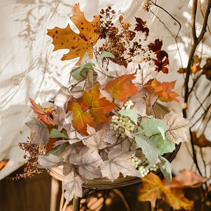 Aria condizionata bloccante artificiale foglia d'acero <span class=keywords><strong>zucca</strong></span> Rattan fiori decorativi in Rattan fiori decorativi in Rattan - Product Image 3