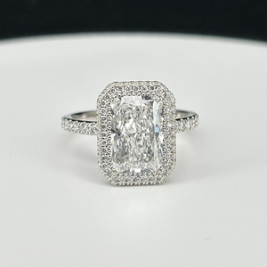 HQ Gems Sólido 18K <span class=keywords><strong>Anillo</strong></span> <span class=keywords><strong>de</strong></span> oro blanco D VS1 CVD Diamante Corte radiante Anillos <span class=keywords><strong>de</strong></span> diamantes <span class=keywords><strong>de</strong></span> laboratorio <span class=keywords><strong>de</strong></span> 3 <span class=keywords><strong>quilates</strong></span> - Product Image 2