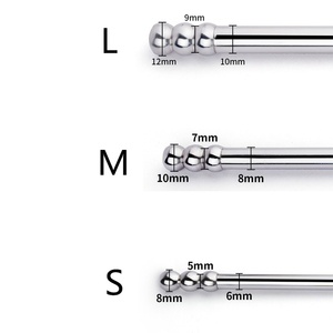 Pull Beads-head Horse Eye Stick Glans Piercing Anti-ejaculation Urethral Dilator Stainless Steel Male Chastity Bar BDSM Sex <b>Toy</b> - Product Image 3