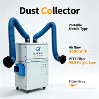 Collecteur de poussière industriel mobile, équipement de nettoyage de l'air pour les applications de découpe laser, de soudage et de meulage, en stock.