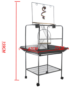 YOELLEN venta al por mayor de lujo grande de acero negro de hierro aviario canario periquito cacatúa <span class=keywords><strong>mascota</strong></span> loro soporte jaula de pájaro grande para la venta - Product Image 3
