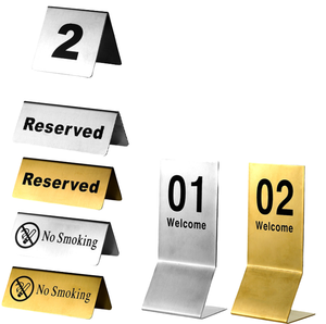 Tùy chỉnh laser cắt thép không gỉ mảng bám chính xác gia công chữ kỹ thuật số nhà hàng bảng số tấm cuộc gọi số tấm - Product Image 2