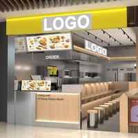 Custom Shop Design professionnel Source Factory Petit espace Comptoir de magasin de restauration rapide pour vitrine d'exposition de restauration rapide
