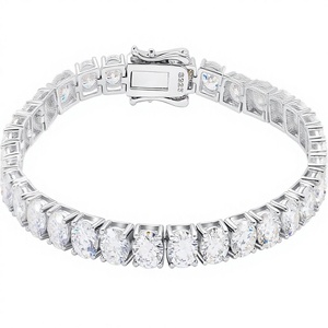 Moissanite tennis bracelet 925 <b>silver</b> plated 14k gold 3-6.5mm D Color VVS1 Round Cut bracelets <b>for</b> women <b>Men</b> Gift - Product Image 1