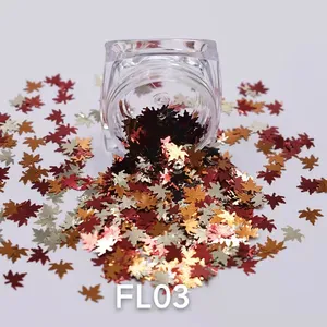 Specail shape nail holographic shapes glitter sequins mix flakes leaf glitter of fall leaves mix
