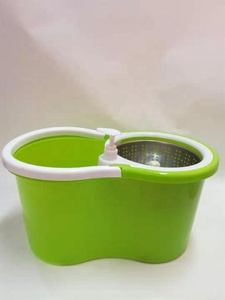 Juego de Cubo de Fregado Giratorio 360° de Alta Resistencia con Mango de Acero Inoxidable, Uso en Seco y Húmedo, 2 Cabezales de Fregado - Product Image 6