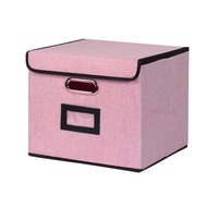 Boîte de rangement pliable rectangulaire moderne grande capacité en tissu Oxford Everwei (avec fenêtre pour cartes et poignée) pour articles divers
