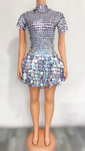 Robe scintillante à paillettes pour spectacle de scène, robe de soirée d'anniversaire, Sexy - Product Image 5