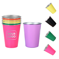 Logo personnalisé 12oz 16oz gobelets en acier inoxydable incassable simple paroi métal bière pinte tasse Bar & Camping tasses empilable caractéristique