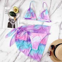 Vente en gros d'usine OEM et impression du logo avec impression Maillot de bain Bikini Sexy Maillot de bain trois pièces maillots de bain