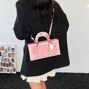 Sac à main pour femme, style industriel, avec broderie et foulard, nouvelle mode, texture, sac <span class=keywords><strong>Lady</strong></span> <span class=keywords><strong>Diana</strong></span>, tendance, porté épaule - Product Image 4