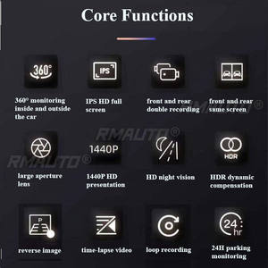 Cámara para Coche M8 1440P Ultra HD, Grabación Delantera + Interior, DVR, IPS, HDR, Imagen de Marcha Atrás, Visión Nocturna, Monitoreo de Estacionamiento 24H - Product Image 4
