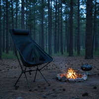 Fauteuil lune moderne pliable pour adulte à dossier haut, confortable, en alliage d'aluminium, pour extérieur et plage, portable, écologique, léger et facile à ranger