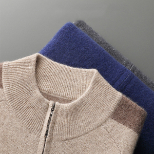 Áo len nam 100% cashmere có khóa kéo, áo khoác cardigan dệt kim ấm áp mùa đông - Product Image 6