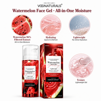 Hidratante Facial OEM de Sandía con Niacinamida y Vitamina E, Gel Ligero, Prebase Hidratante, Maquillaje de Larga Duración (hasta 12H) para una Piel Luminosa