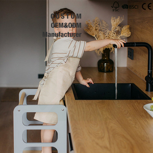 Suministro de Fábrica: Silla Alta Montessori 4 en 1 Plegable de Madera, Escritorio de Seguridad para Niños y Torre de Cocina para Bebés - Product Image 2