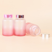 Bouteille en verre vide rose dégradé en gros, capacité 30/50/100/120 ml, couleur personnalisée sérigraphiée