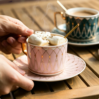 Ensemble de café et de thé en céramique de luxe en gros avec 4 choix de couleurs